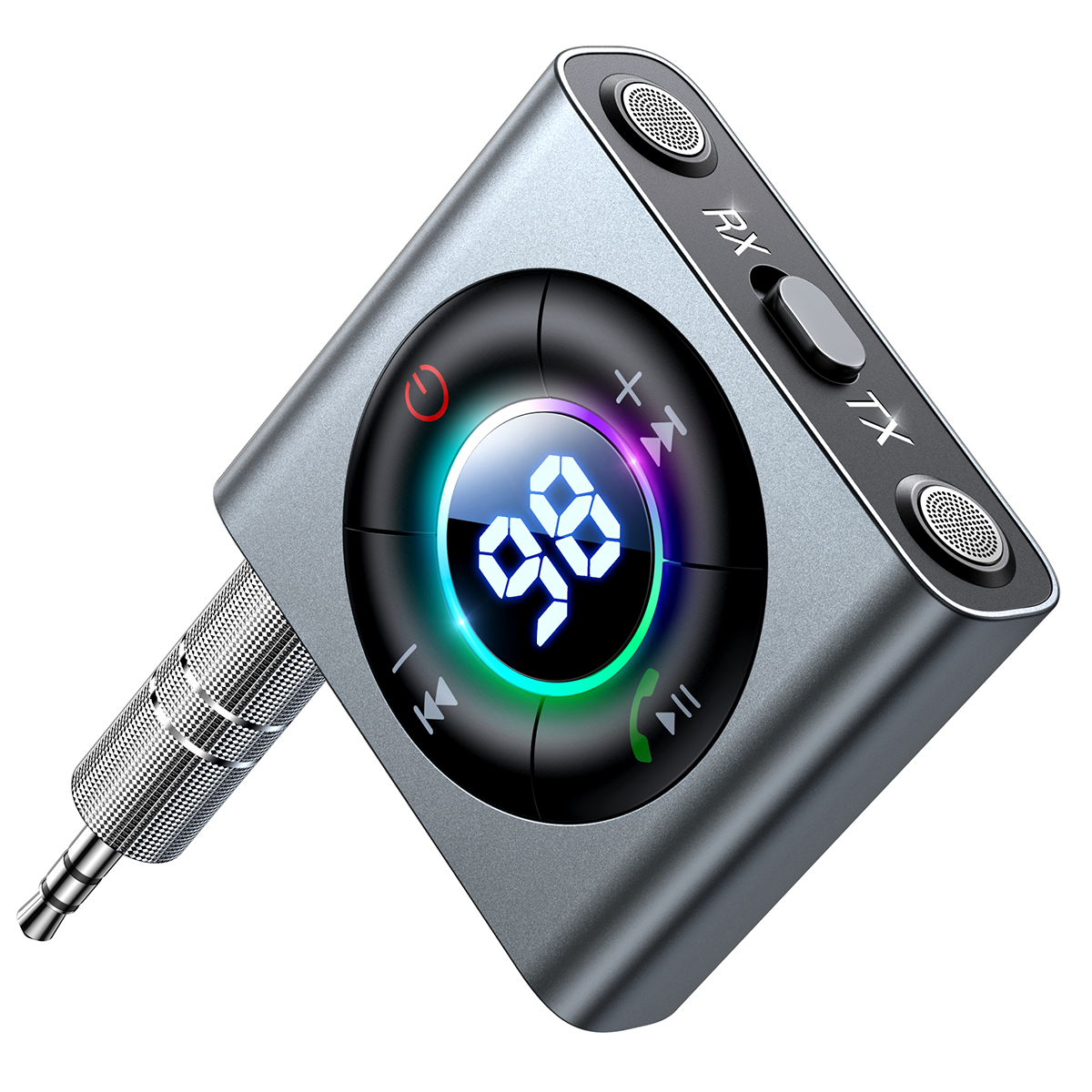 Transmissor Joyroom JR-CB2 Bluetooth AUX para carro, televisão - cinza