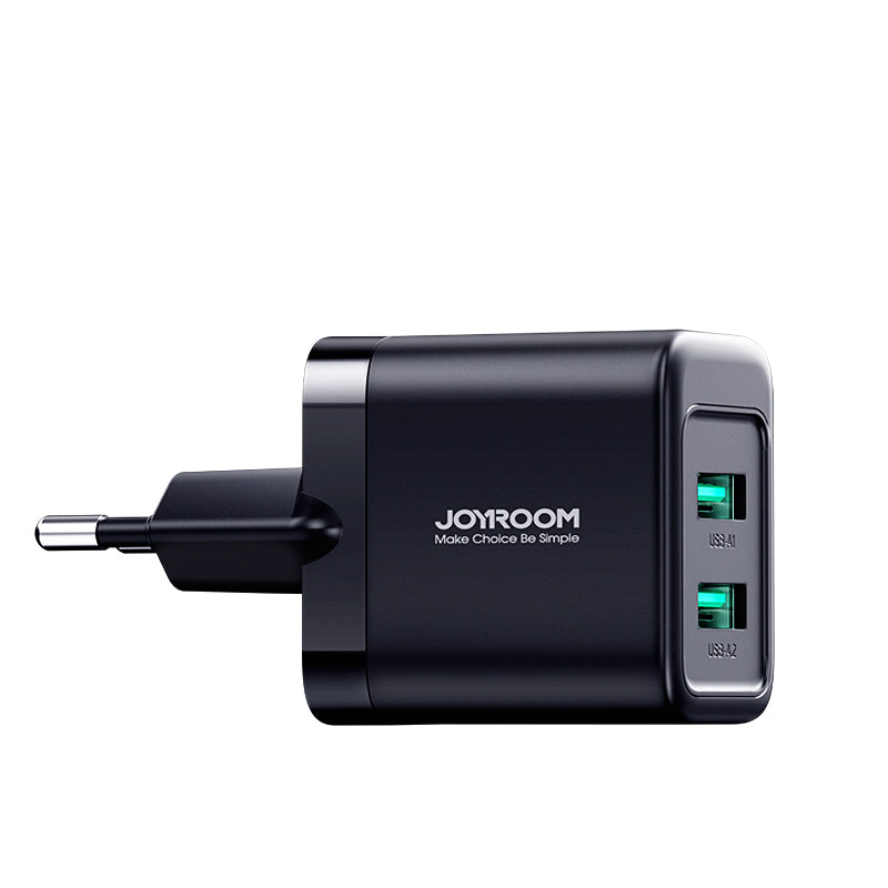 Carregador de rede Joyroom JR-TCN01 2xUSB-A 12W 2.4A - preto