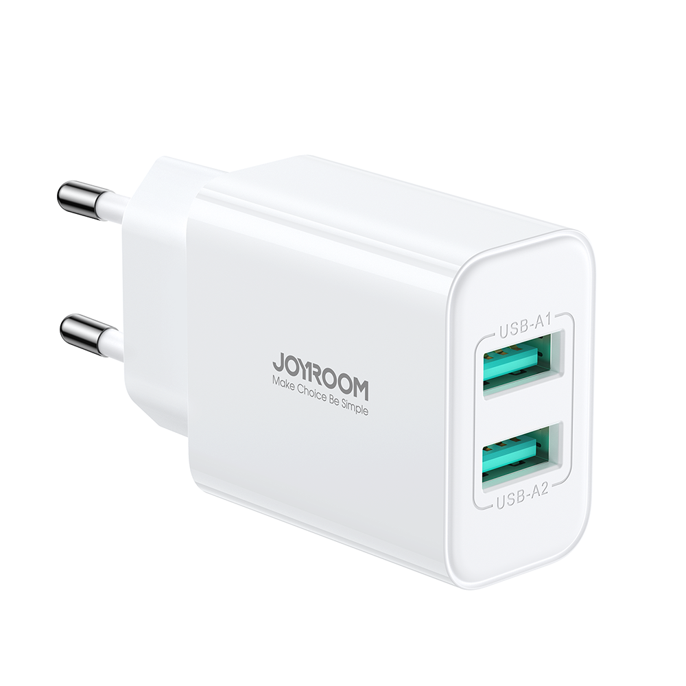 Carregador de rede Joyroom JR-TCN04 2xUSB-A 10.5W 2.1A - branco