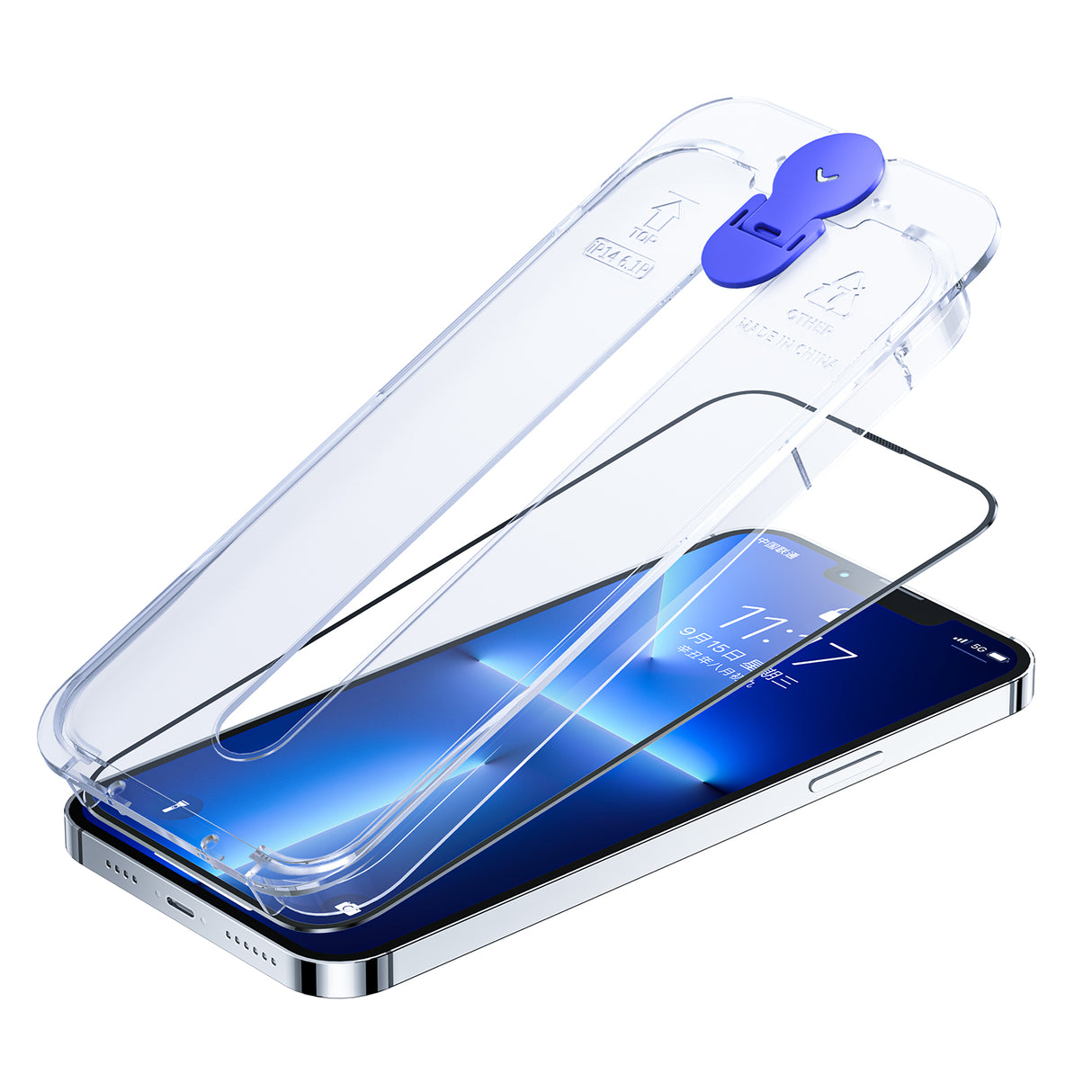 Joyroom Knight vidro para iPhone 14 com kit de montagem transparente (JR-H09)