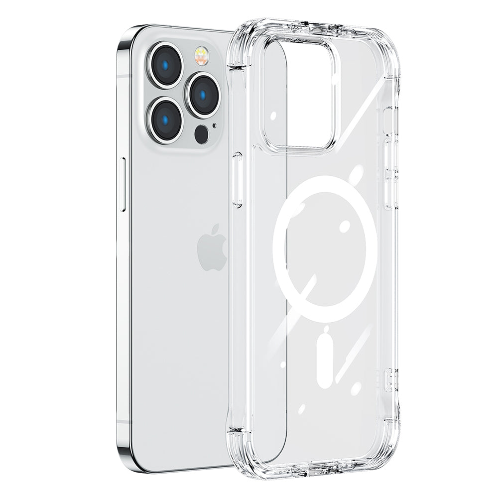 Joyroom Magnetic Defender capa magnética para iPhone 14 Pro Max, capa robusta com ganchos e suporte transparente (compatível com MagSafe)