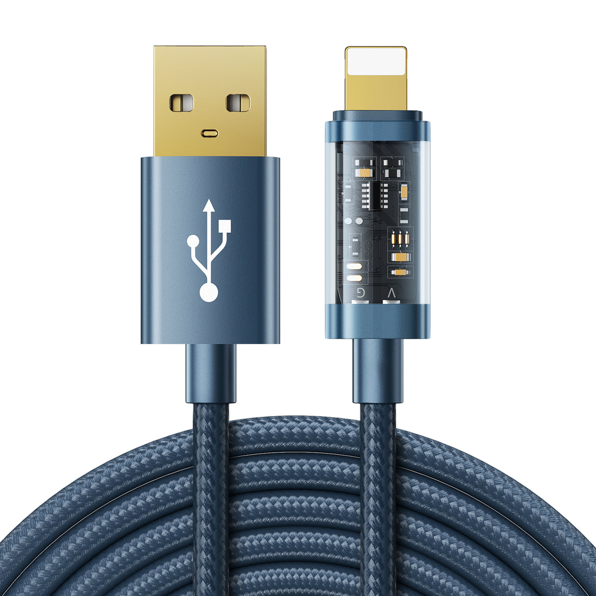 Cabo USB - Lightning Joyroom para carregamento / transmissão de dados 2,4A 20W 2m azul (S-UL012A20)