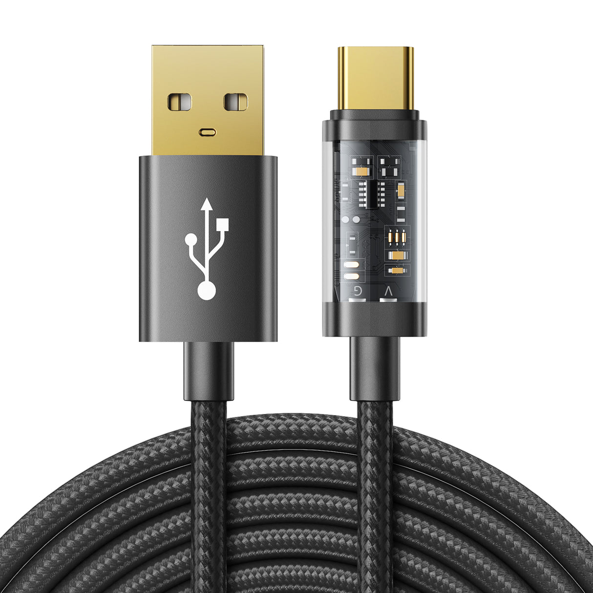 Cabo USB Joyroom - USB Tipo C para carregamento / transmissão de dados 3A 2m preto (S-UC027A20)