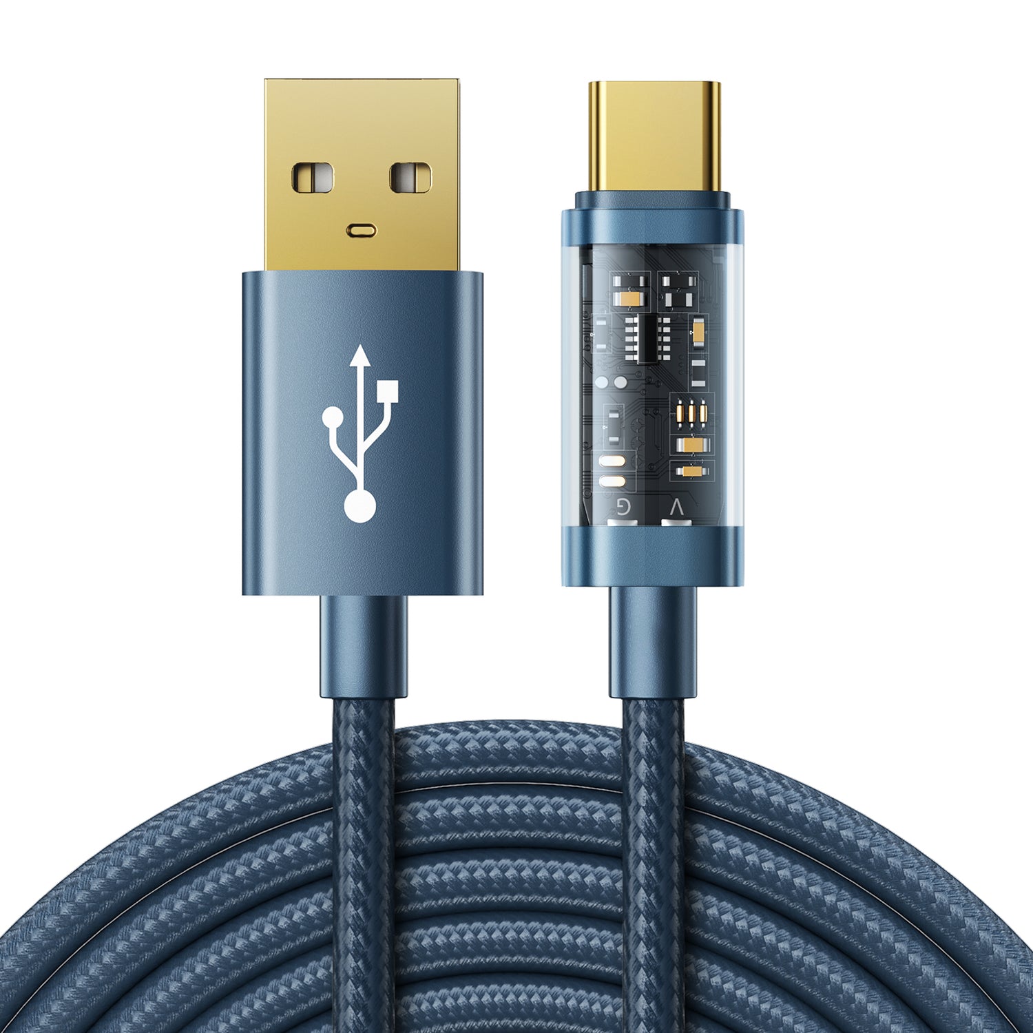 Cabo USB Joyroom - USB Tipo C para carregamento / transmissão de dados 3A 2m azul (S-UC027A20)