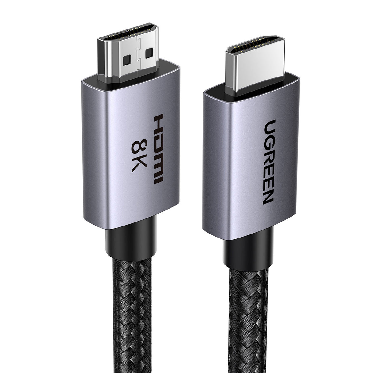Cabo Ugreen HD171 com conectores HDMI 2.1 8K certificado de 1 metro de comprimento - cinza