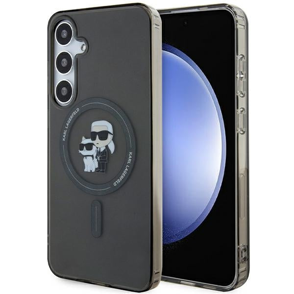 Estojo Karl Lagerfeld IML Karl&Choupette Glitter MagSafe para Samsung Galaxy S24+ - preto