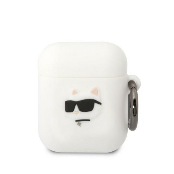 Capa Karl Lagerfeld Silicone Choupette Head 3D para AirPods 1/2 - branca