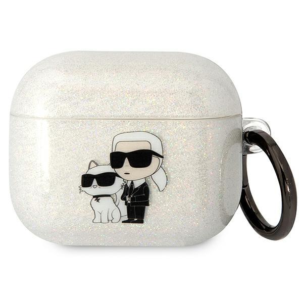 Estojo Karl Lagerfeld Glitter Karl&Choupette para AirPods 3 - transparente