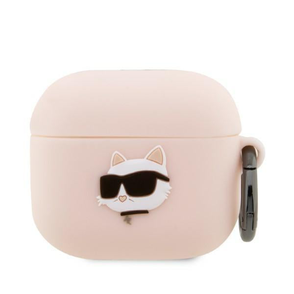 Capa Karl Lagerfeld Silicone Choupette Head 3D para AirPods 3 - rosa