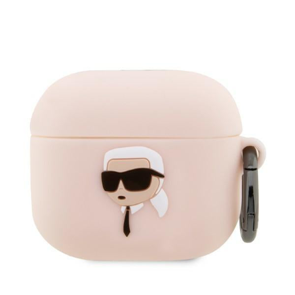 Estojo Karl Lagerfeld de Silicone com Cabeça do Karl em 3D para AirPods 3 - rosa