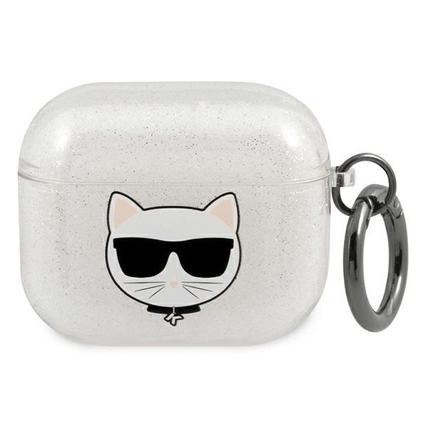 Estojo Karl Lagerfeld Glitter Choupette para AirPods 3 - prateado