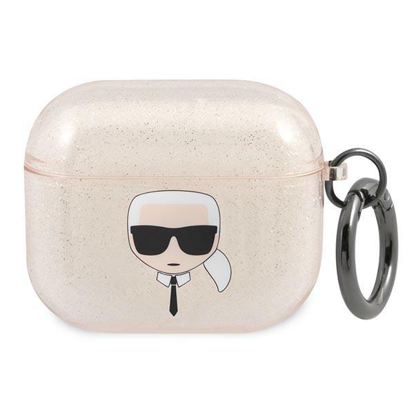 Estojo Karl Lagerfeld Glitter com a Cabeça do Karl para AirPods 3 - dourado