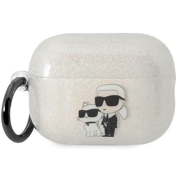 Etui Karl Lagerfeld Glitter Karl&Choupette para AirPods Pro 2 - transparente