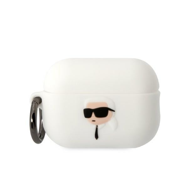 Estojo Karl Lagerfeld de Silicone com Cabeça de Karl em 3D para AirPods Pro 2 - branco