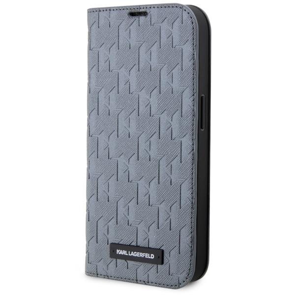 Etui Karl Lagerfeld Saffiano Monogram para iPhone 14 - prateado