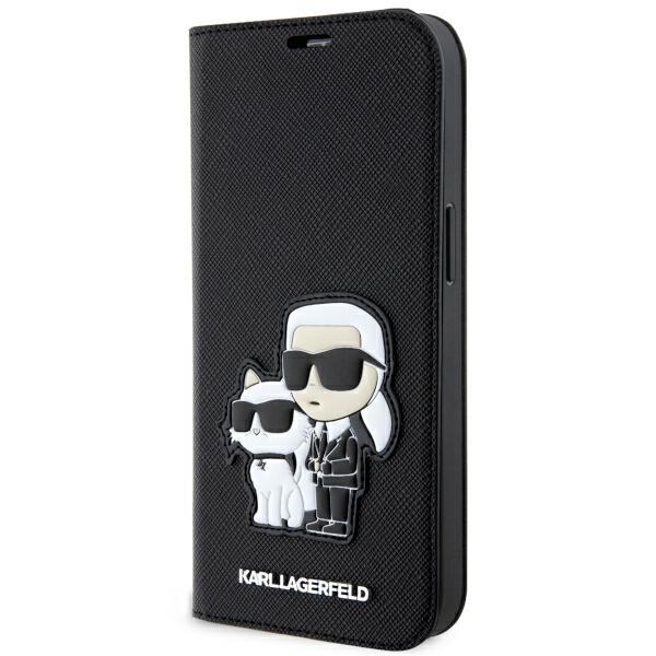 Etui Karl Lagerfeld Saffiano Karl&Choupette para iPhone 14 - preto