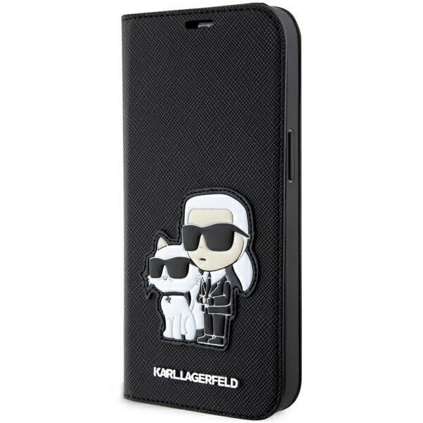Capa Karl Lagerfeld Saffiano Karl&Choupette para iPhone 14 Pro Max - preta