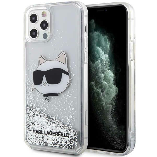 Capa Karl Lagerfeld Glitter Choupette Head para iPhone 12 / iPhone 12 Pro - prateada