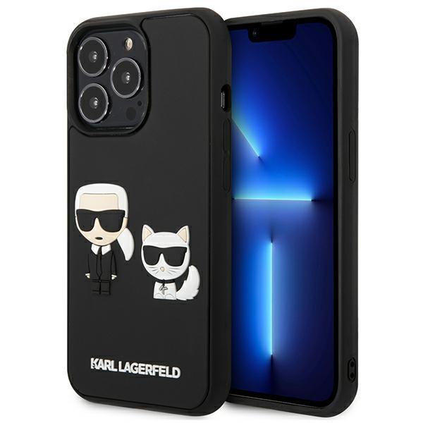 Estojo Karl Lagerfeld Karl&Choupette Ikonik 3D para iPhone 13 Pro / iPhone 13 - preto