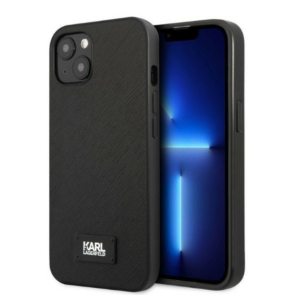 Etui Karl Lagerfeld Saffiano Plaque para iPhone 13 - preto