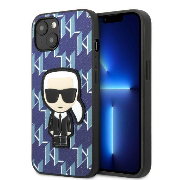Capa Karl Lagerfeld Monogram Ikonik Patch para iPhone 13 mini - azul