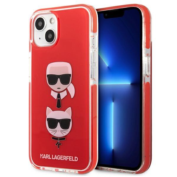 Capa Karl Lagerfeld Karl&Choupette Head para iPhone 13 mini - vermelha