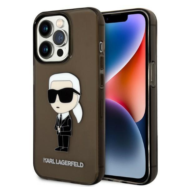Capa Karl Lagerfeld Ikonik Karl para iPhone 14 Pro - preta