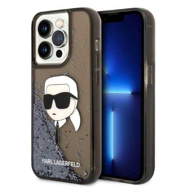 Estojo Karl Lagerfeld Glitter com a Cabeça do Karl para iPhone 14 Pro - preto