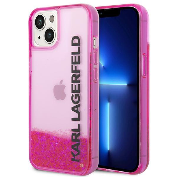 Capa Karl Lagerfeld Liquid Glitter Elong para iPhone 14 Plus - rosa