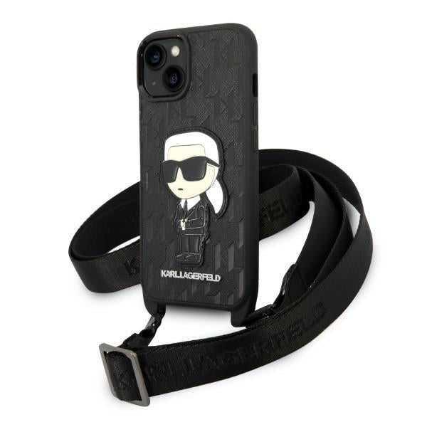 Capa Karl Lagerfeld Monogram Ikonik Patch para iPhone 14 Plus - preta
