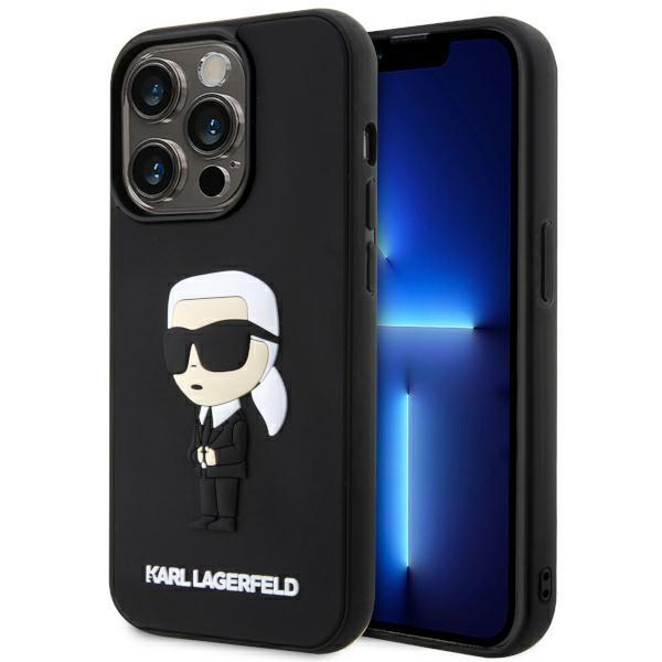 Etui Karl Lagerfeld Rubber Ikonik 3D para iPhone 14 Pro Max - preto