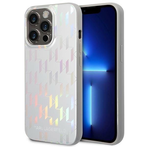 Etui Karl Lagerfeld Monograma Iridescente para iPhone 14 Pro Max - prateado