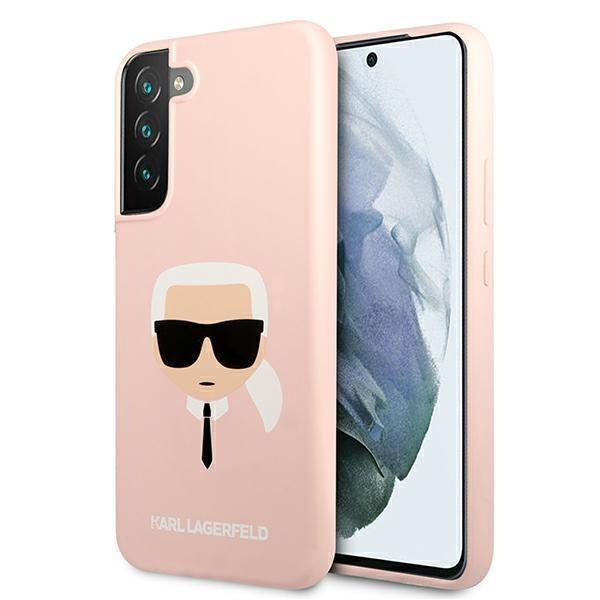 Capa Karl Lagerfeld de Silicone com a Cabeça do Karl para Samsung Galaxy S22+ - rosa
