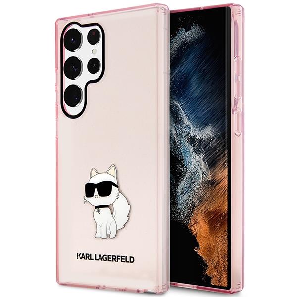 Estojo Karl Lagerfeld Ikonik Choupette para Samsung Galaxy S23 Ultra - rosa