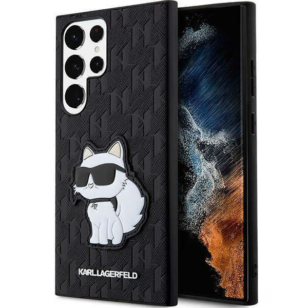 Etui Karl Lagerfeld Saffiano Monogram Choupette para Samsung Galaxy S23 Ultra - preto