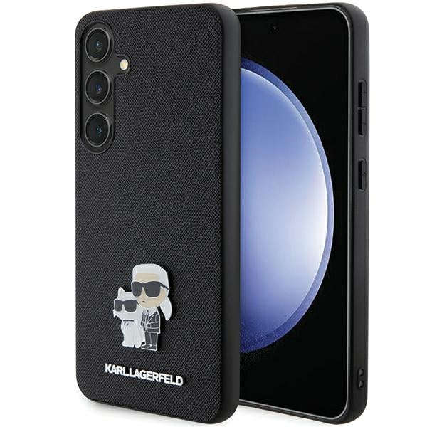 Estojo Karl Lagerfeld Saffiano Karl&Choupette com Pino Metálico para Samsung Galaxy S24+ - preto