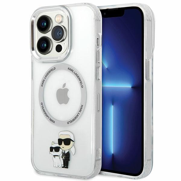 Etui Karl Lagerfeld Iconic Karl&Choupette Magsafe para iPhone 13 Pro - transparente