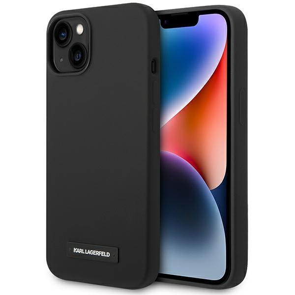 Etui Karl Lagerfeld Silicone Plaque MagSafe para iPhone 14 Plus - preto