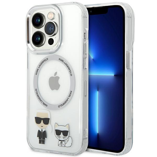 Capa Karl Lagerfeld Karl&Choupette Aluminium MagSafe para iPhone 14 Pro Max - transparente