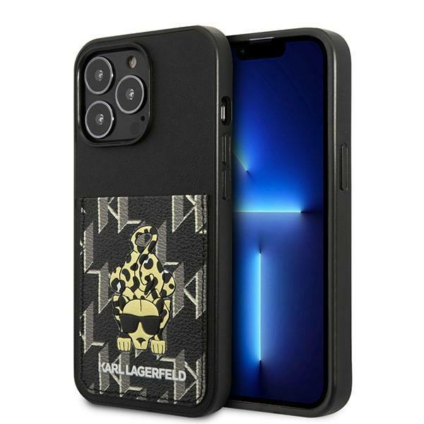 Estojo Karl Lagerfeld Karlimals com porta-cartões para iPhone 13 Pro / iPhone 13 - preto