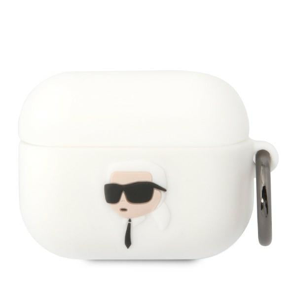 Etui Karl Lagerfeld Silicone Karl Head 3D para AirPods Pro - branco