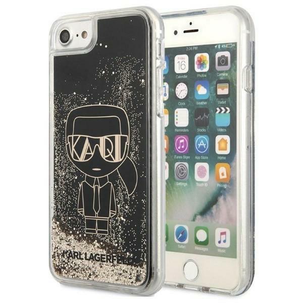 Capa Karl Lagerfeld Liquid Glitter Gatsby para iPhone 7 / 8 / SE 2020 / SE 2022 - preta