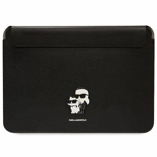 Capa Karl Lagerfeld Saffiano Karl&Choupette para laptop de 14" - preta