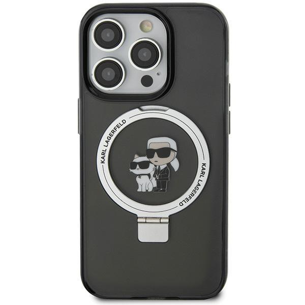 Capa Karl Lagerfeld com Suporte para Anel Karl&Choupette MagSafe para iPhone 11 / Xr - preta