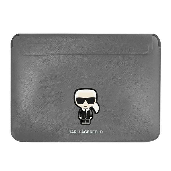 Capa Karl Lagerfeld Saffiano Ikonik Karl para laptop de 13-14'' - prateada