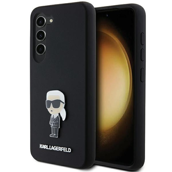 Capa Karl Lagerfeld Silicone Ikonik com Pino Metálico para Samsung Galaxy S23+ - Preta