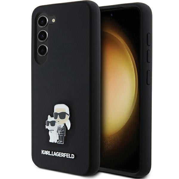 Estojo Karl Lagerfeld de Silicone com Pino Metálico Karl&Choupette para Samsung Galaxy S23 - preto