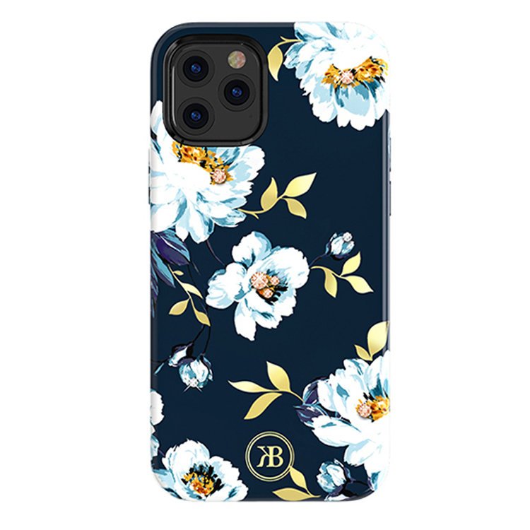 Capa Kingxbar Blossom decorada com cristais originais Swarovski para iPhone 12 Pro Max multicolorido (Gardenia)