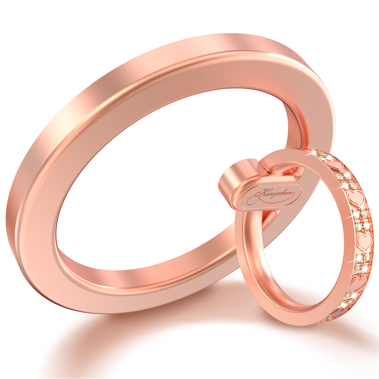 Série Kingxbar Katie suporte magnético estiloso para smartphone na cor rosa