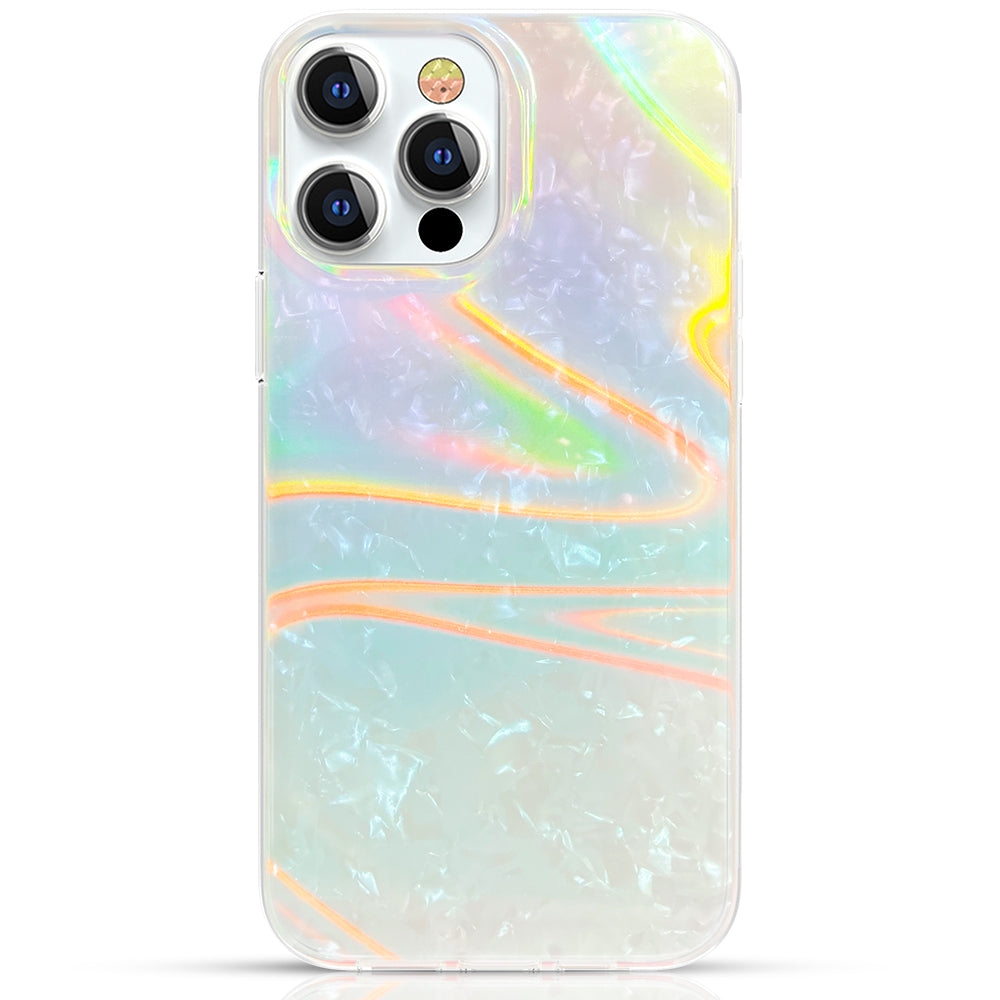 Série Shell Kingxbar capa luxuosa e elegante para iPhone 13 Pro azul-pérola